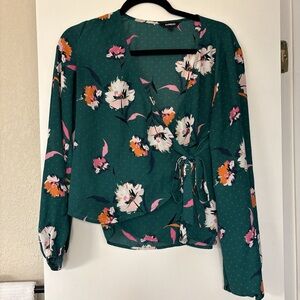 Express Teal Dress with Floral Design